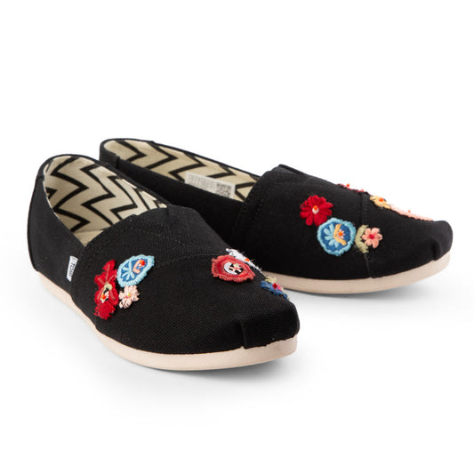 TOMS X Fizzy Goblet Resham Embroidered Midnight Garden Slip Ons-TOMS® India Official Site