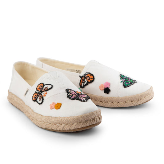 TOMS X Fizzy Goblet Satin Butterfly Sweetheart White Espadrilles-Shoes-TOMS® India Official Site