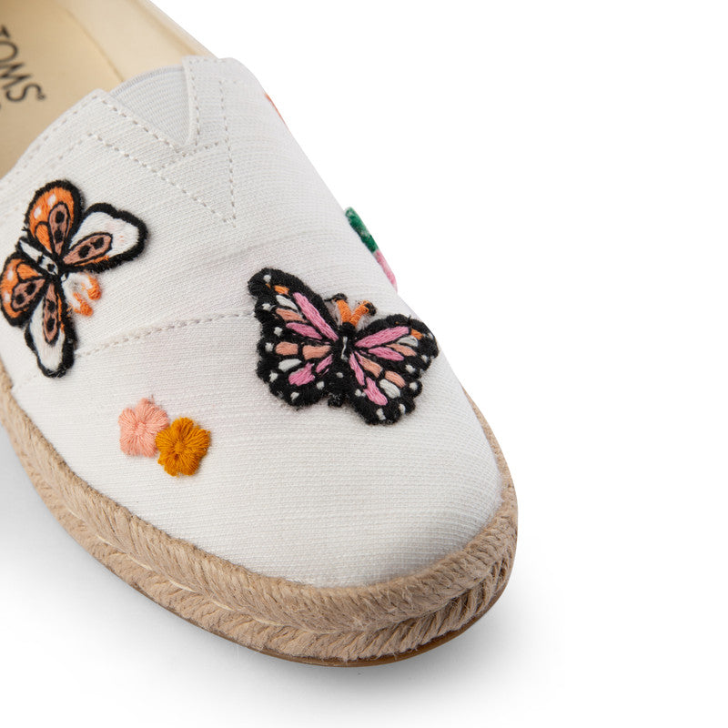 TOMS X Fizzy Goblet Satin Butterfly Sweetheart White Espadrilles-Shoes-TOMS® India Official Site