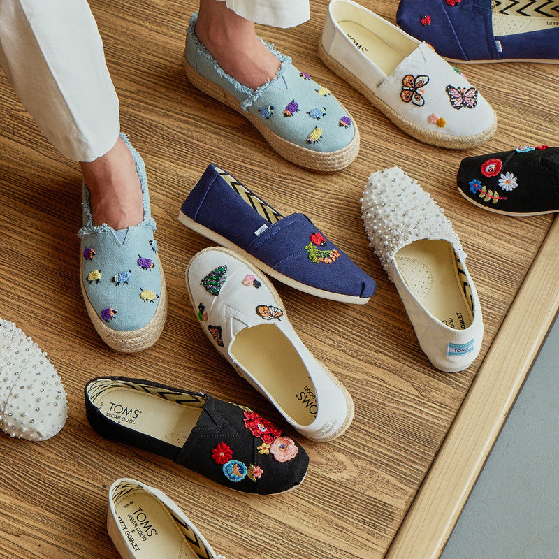 TOMS X Fizzy Goblet Satin Butterfly Sweetheart White Espadrilles-Shoes-TOMS® India Official Site