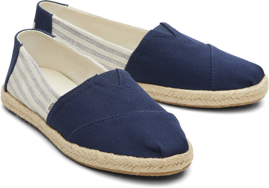 Navy Dye Stripe Sustainable Espadrilles-TOMS® India Official Site