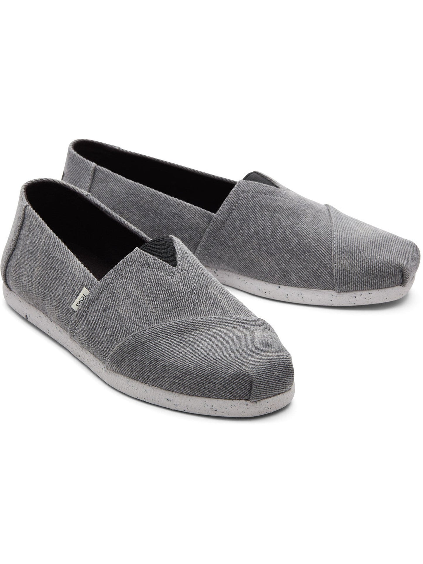 Grey Canvas Light-sole Slip Ons-TOMS® India Official Site