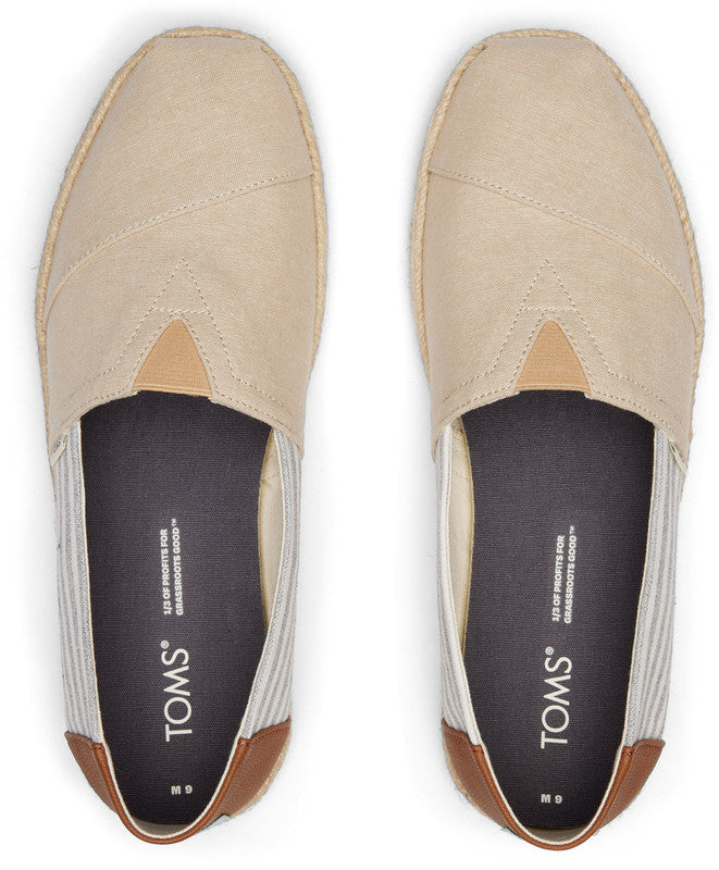 Tan Stripe Sustainable Espadrilles-TOMS® India Official Site