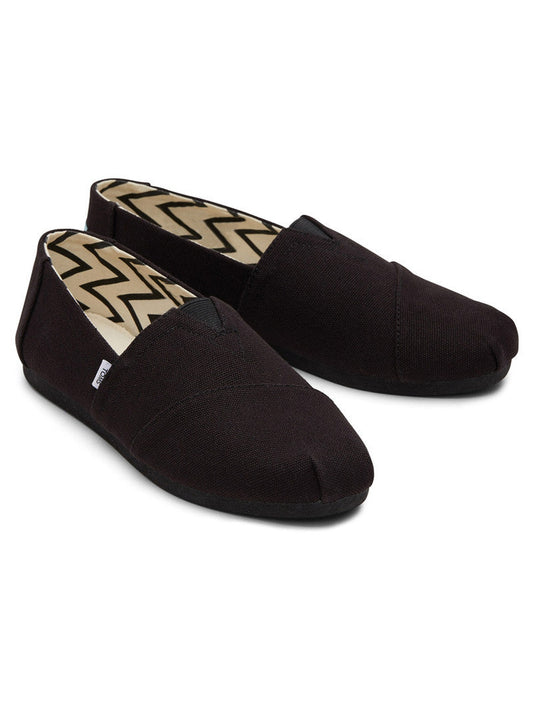 Organic Cotton All Black Canvas Slip Ons-TOMS® India Official Site