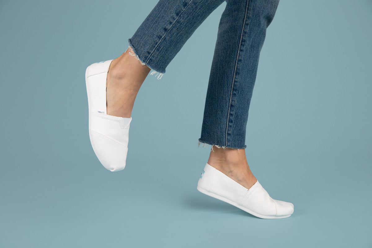 Organic Cotton Canvas White Slip Ons-TOMS® India Official Site