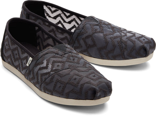 Black Chevron Lace Slip ons-TOMS® India Official Site