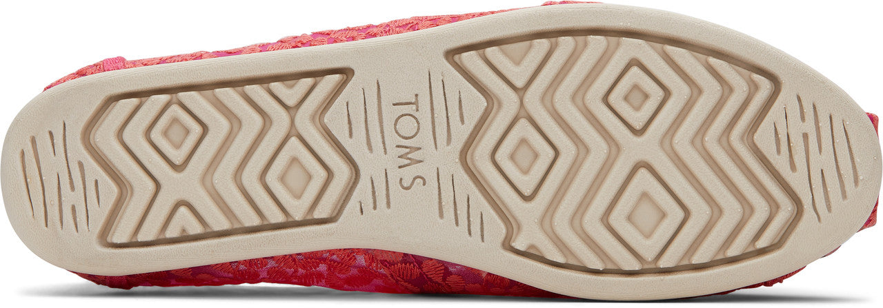 Pink Botanical Lace Slip ons-TOMS® India Official Site