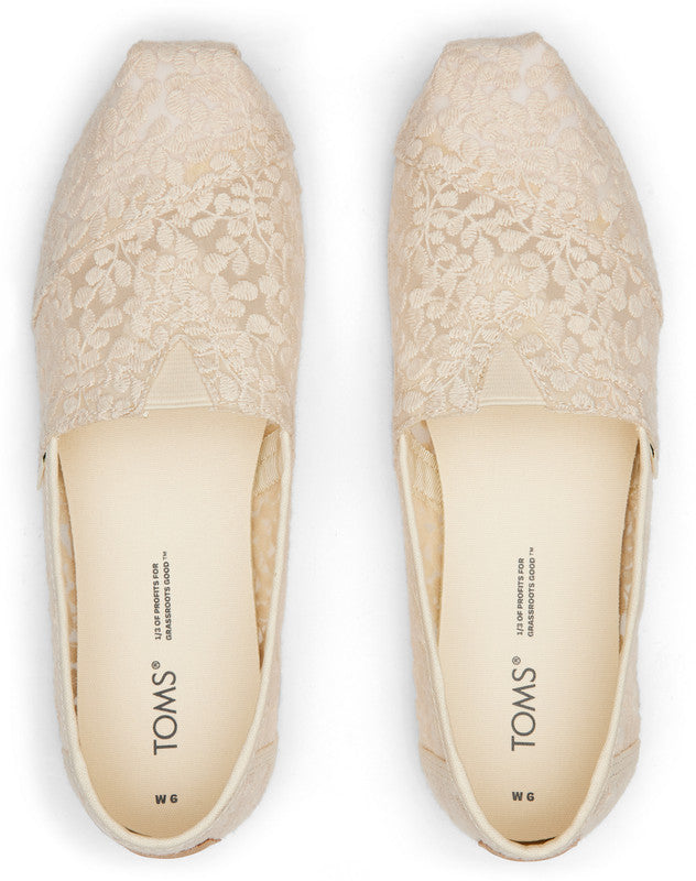 White Botanical Lace Slip ons-TOMS® India Official Site