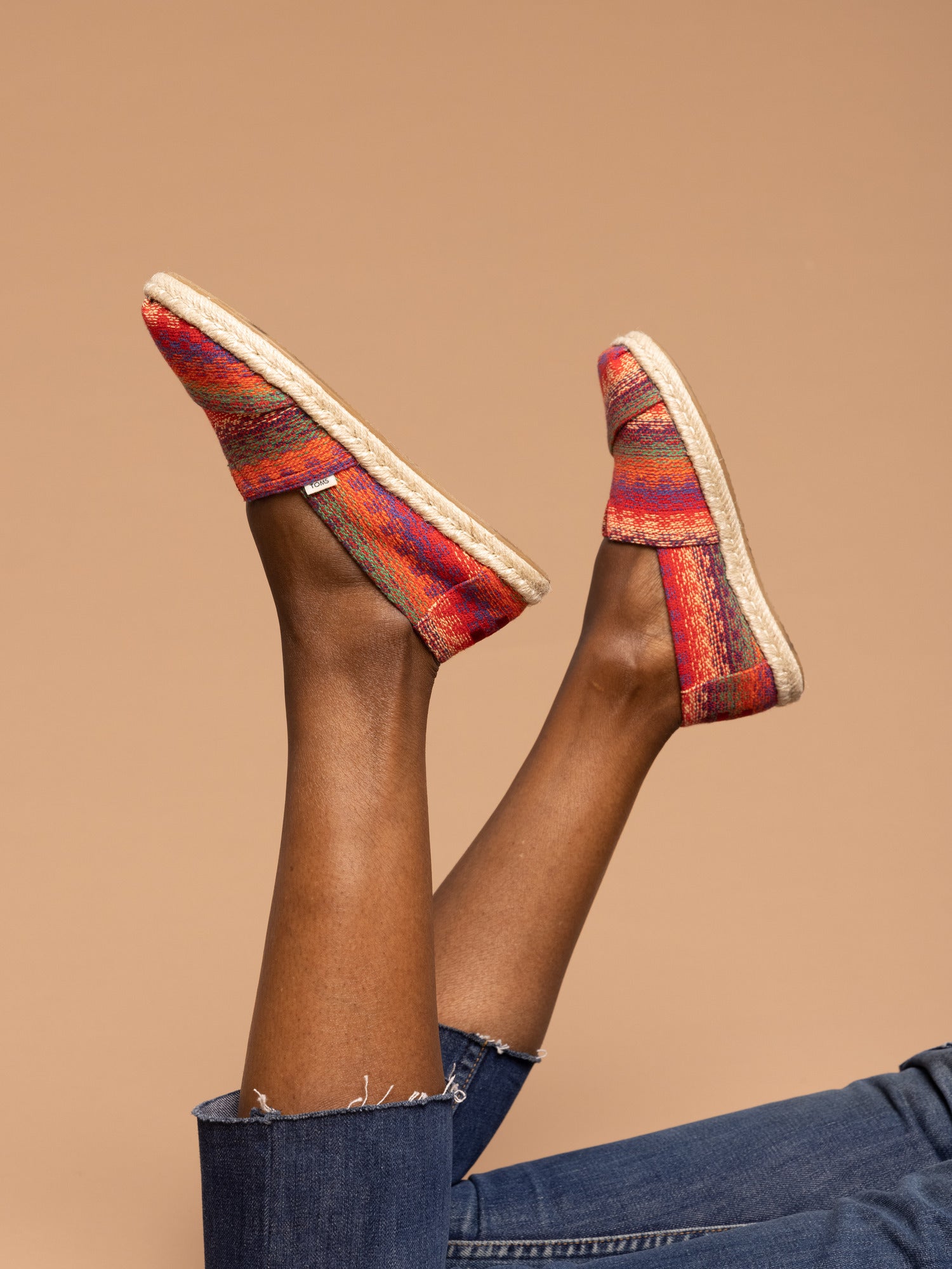 Red Multi-Woven Design Espadrilles-TOMS® India Official Site