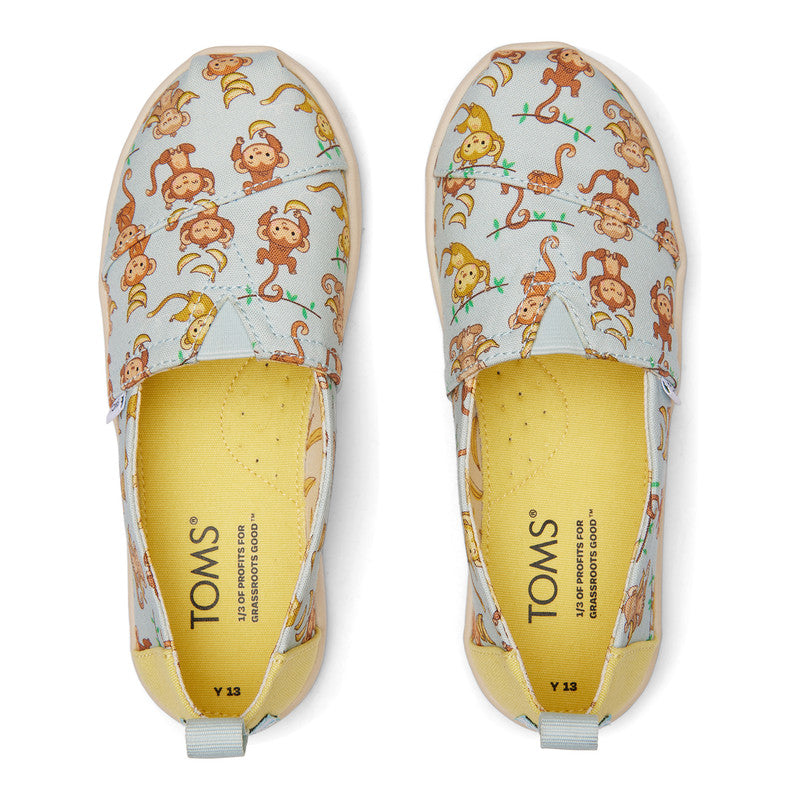 Alp Canvas Monkey Print Slip Ons-TOMS® India Official Site