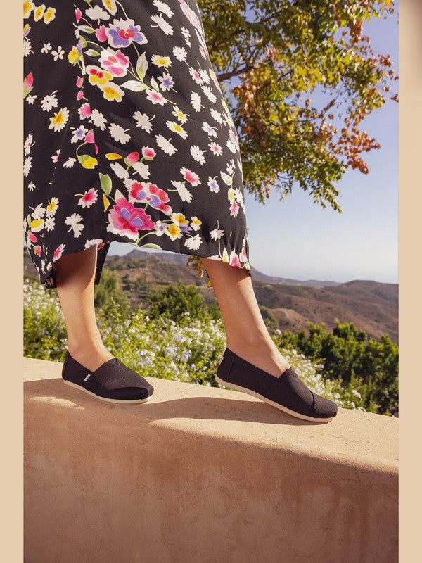 Recycled Cotton Black Slip Ons-TOMS® India Official Site