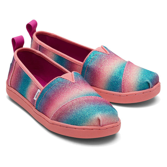 Alp Pink Rainbow Glitter Slip Ons-TOMS® India Official Site