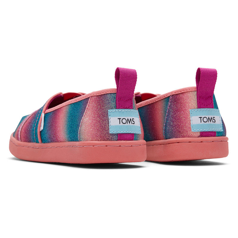 Alp Pink Rainbow Glitter Slip Ons-TOMS® India Official Site