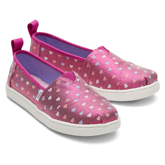 Alp Pink Glimmer Hearts Slip Ons-TOMS® India Official Site