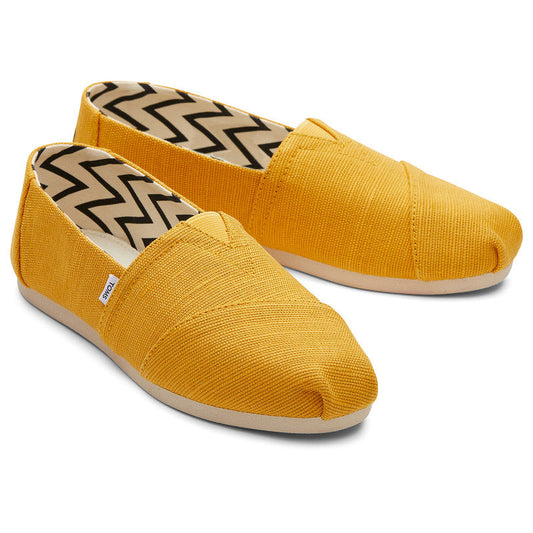Iconic Alp Cotton Canvas Mustard Yellow Slip Ons-TOMS® India Official Site