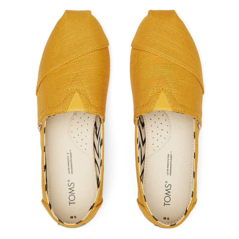 Iconic Alp Cotton Canvas Mustard Yellow Slip Ons-TOMS® India Official Site