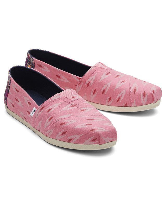 Ikat Print Pink Canvas Slip Ons-TOMS® India Official Site