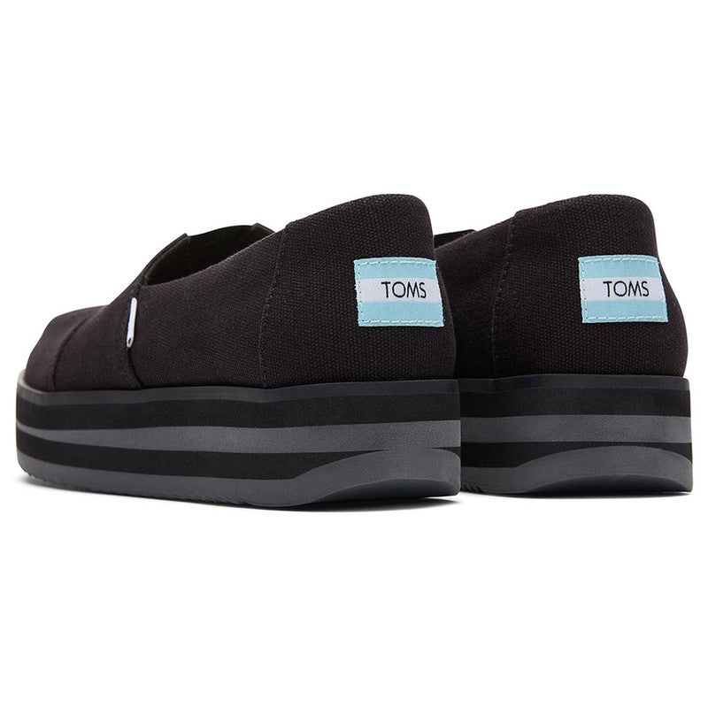 Canvas Platform Black Shoes-TOMS® India Official Site