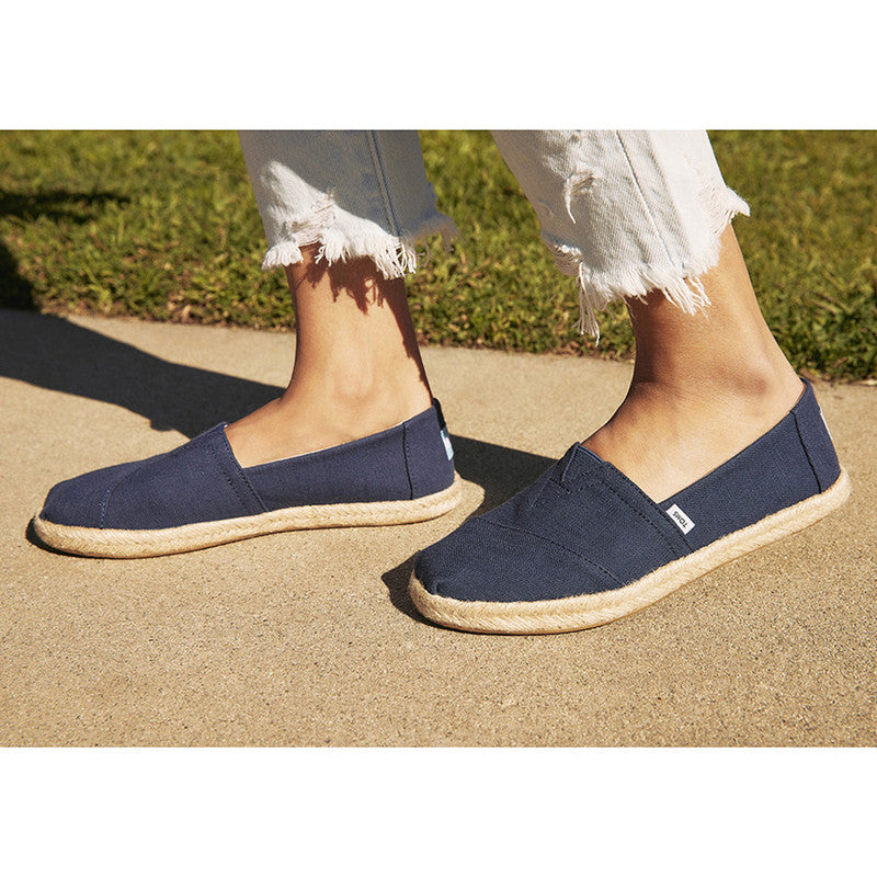 Recycled Cotton Canvas Navy Espadrilles-TOMS® India Official Site
