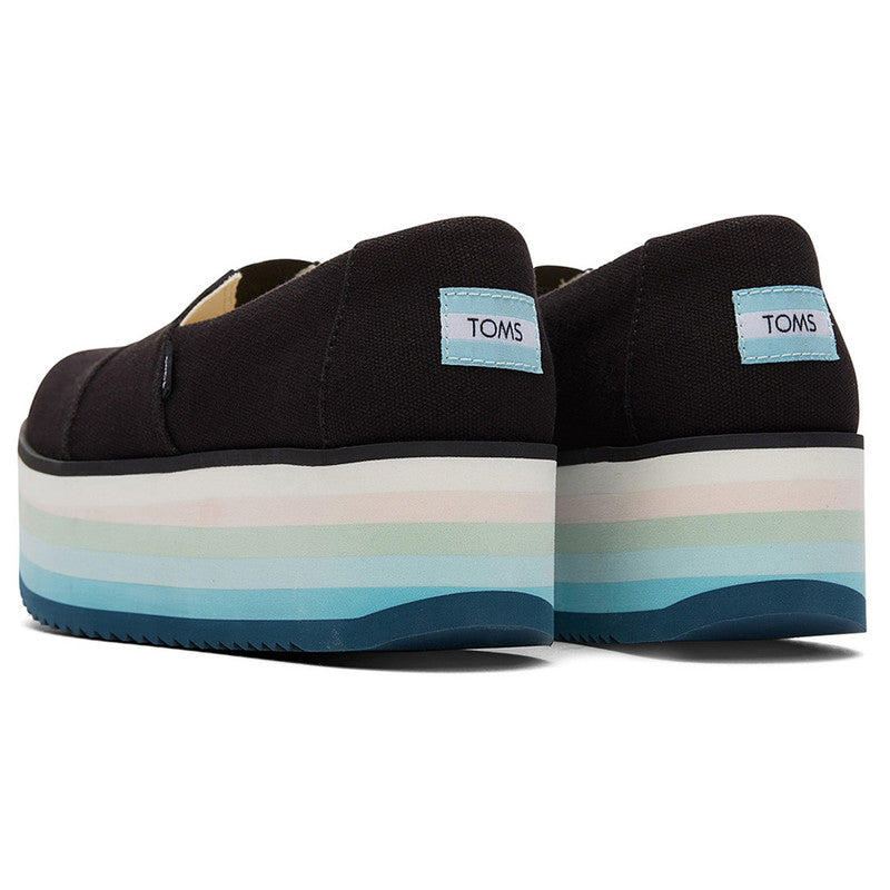 Toms platform sale alpargata black