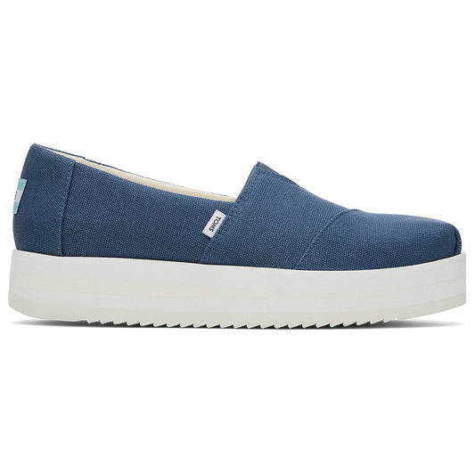 Canvas Platform Blue Shoes-TOMS® India Official Site