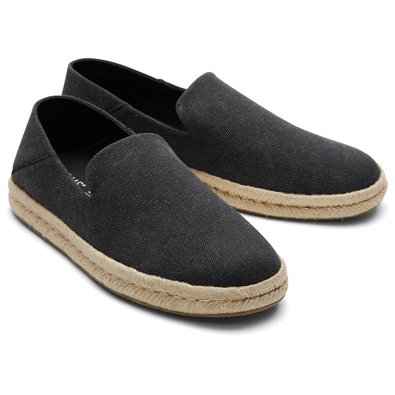Santiago Jute-Wrapped Black Loafers-TOMS® India Official Site