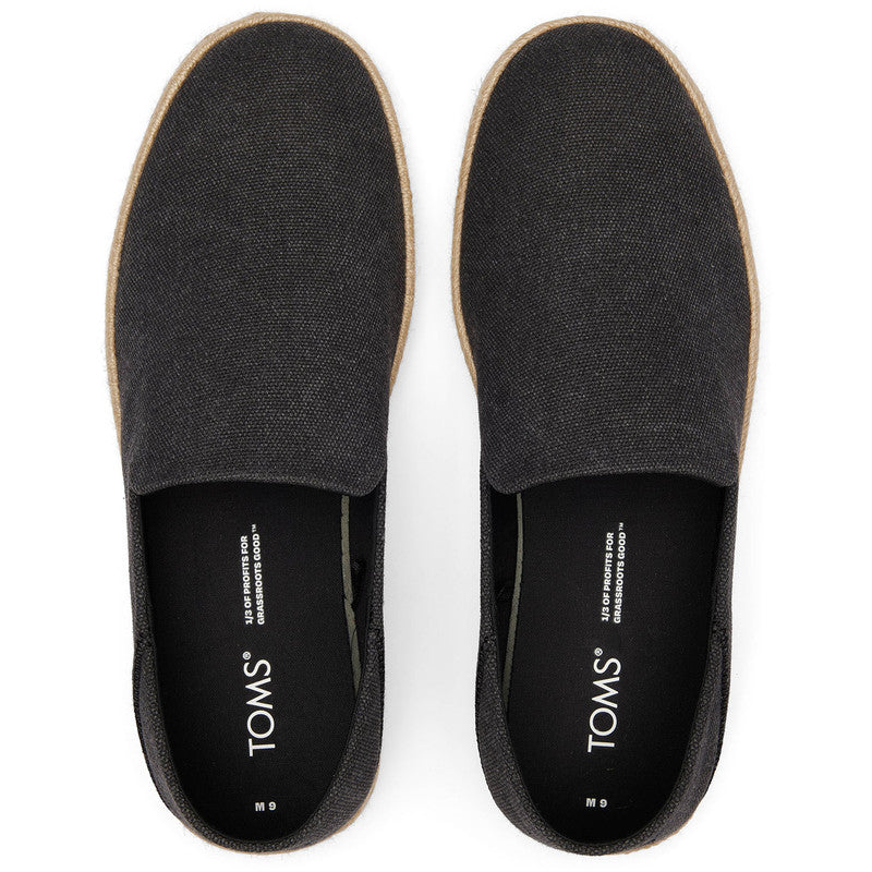 Santiago Jute-Wrapped Black Loafers-TOMS® India Official Site