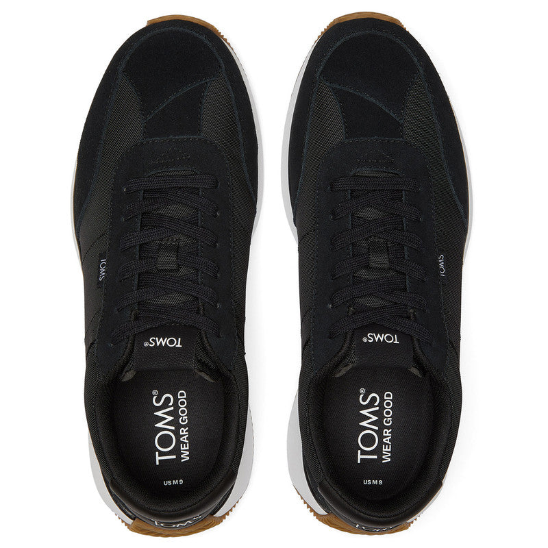 Black suede 2024 running shoes