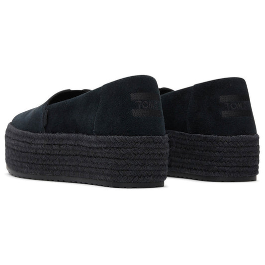 Valencia Black Suede Espadrille Platform-TOMS® India Official Site