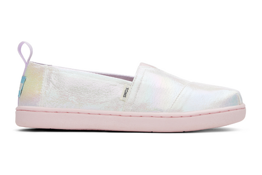 Alp Canvas Silver Glimmer Slip Ons-TOMS® India Official Site