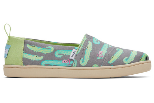 Alp Canvas Crocodile Print Slip Ons-TOMS® India Official Site