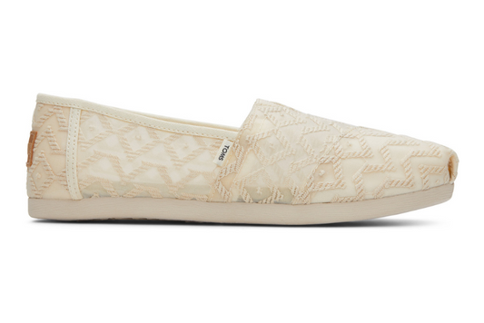 White Chevron Lace Slip ons-TOMS® India Official Site
