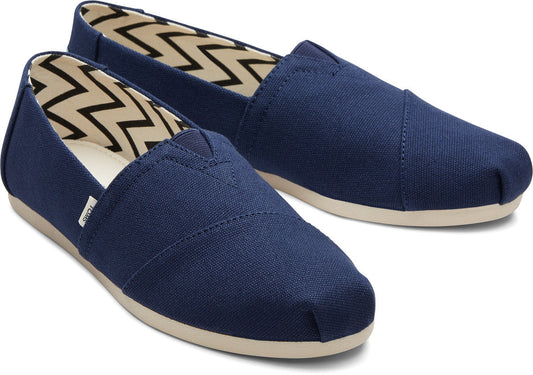 Organic Cotton Dark Navy Canvas Slip Ons-TOMS® India Official Site